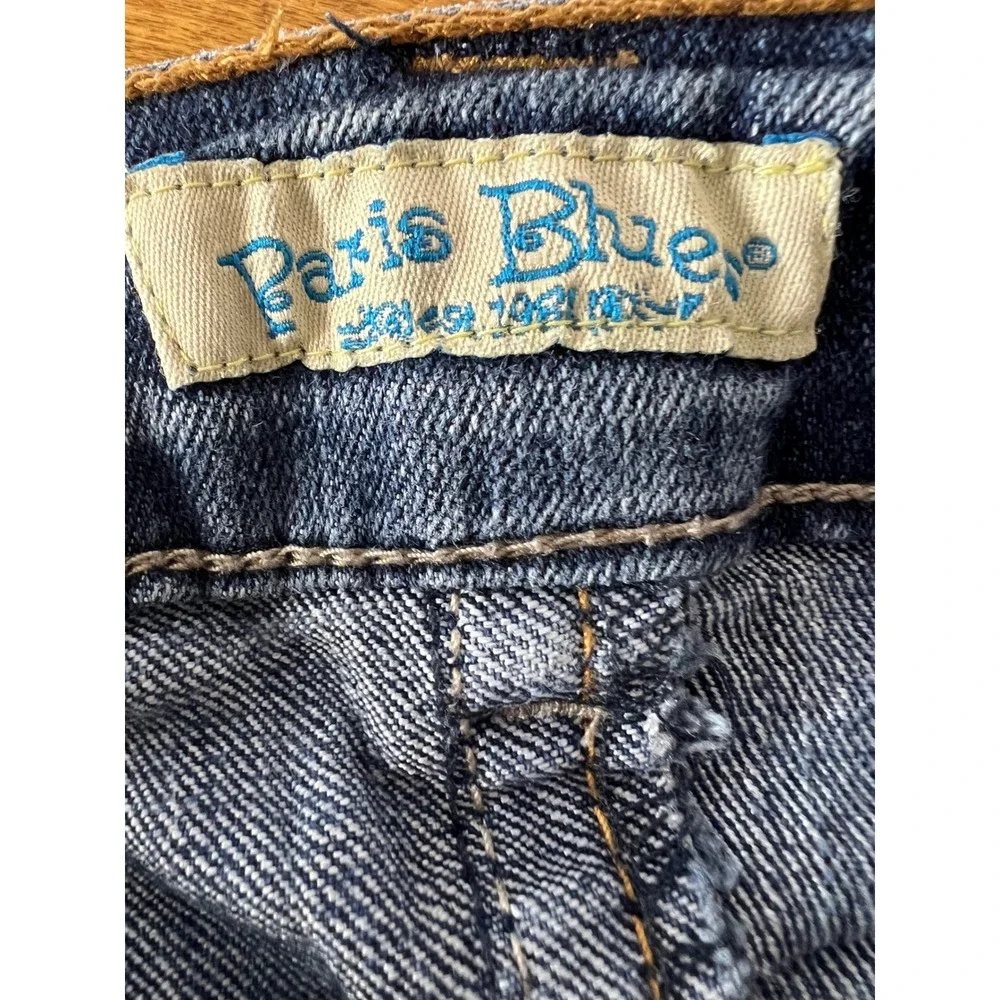 Paris Blue Capri Jeans Womens 3 Medium Wash Low Rise Studded Stretch Denim Good